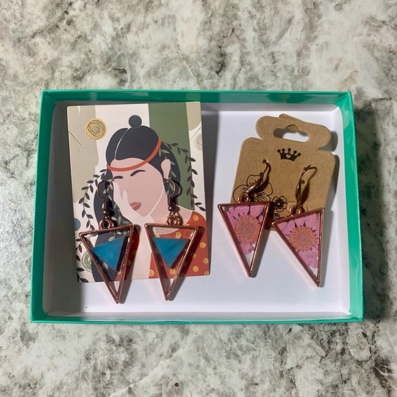 Floral Fantasy Bundle Tiger Lily Necklace Resin Dangle Earrings Headband Orange - Picture 2 of 6